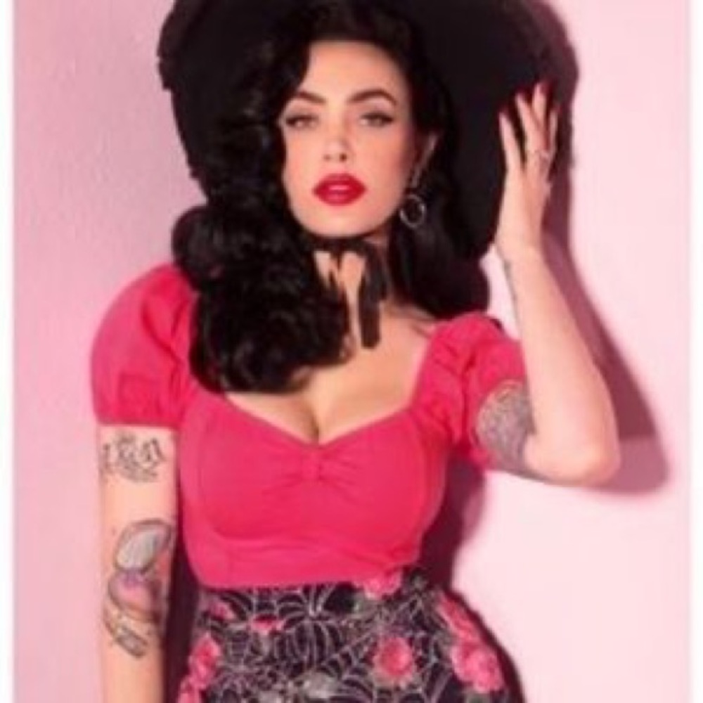 NWT Vixen by Micheline Pitt Powderpuff shirt.